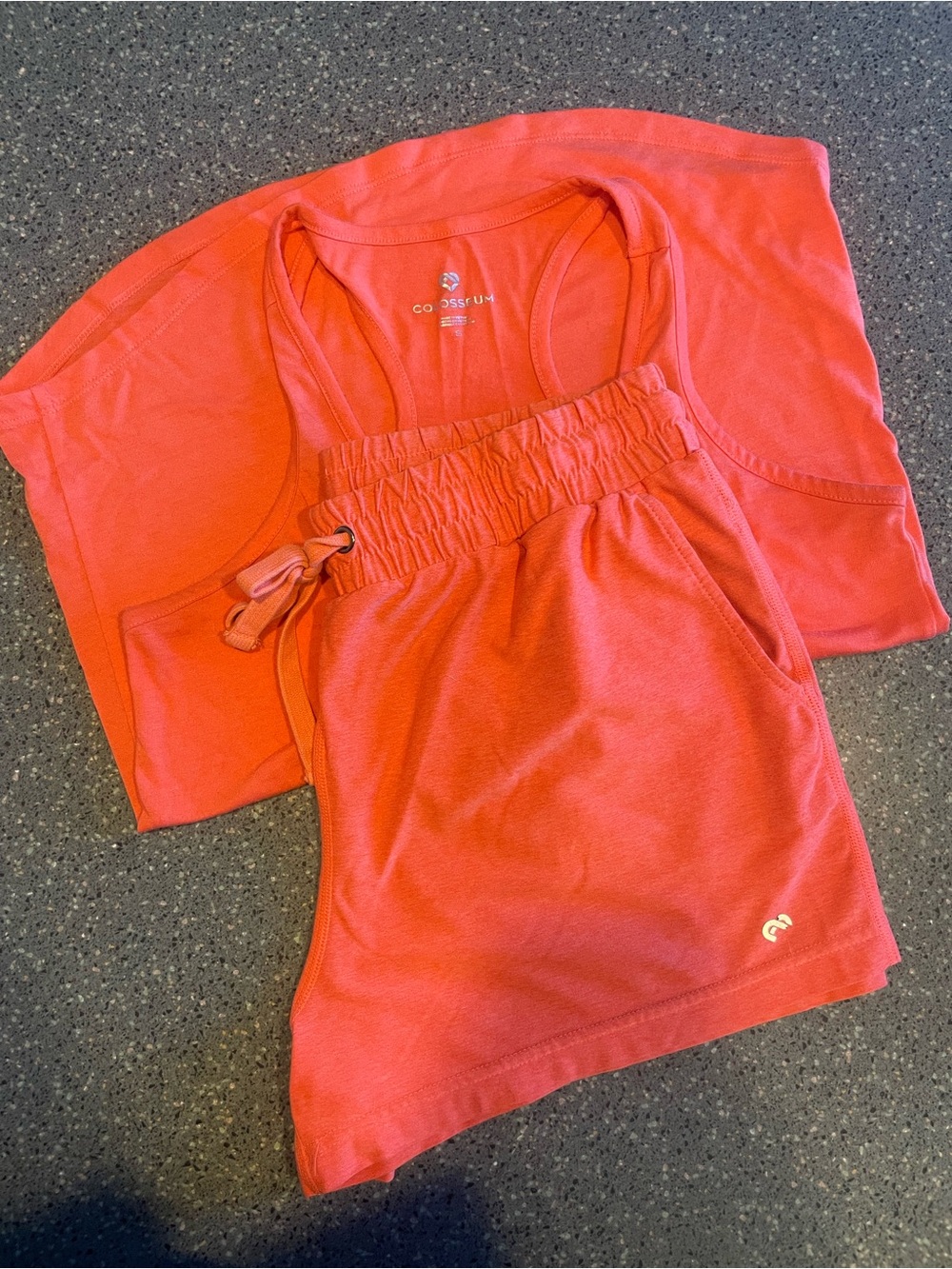 Colosseum Coral Athletic Shorts with Matching Tank
